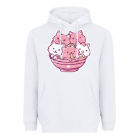 White kawaii cat ramen   cute gift Heavyweight Hoodie - linhVisuals