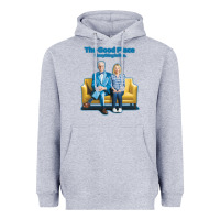 Heather Grey the good place Heavyweight Hoodie - linhVisuals