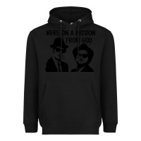 Black Elwood & Jake Heavyweight Hoodie - linhVisuals