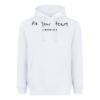White Fix your heart america Heavyweight Hoodie - linhVisuals