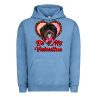 Pigment Pebble Blue be my valentine Urban Hoodie - RanaPortraitStore