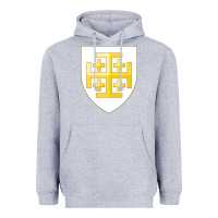 Heather Grey arms of the kingdom of jerusalem Heavyweight Hoodie - linhVisuals