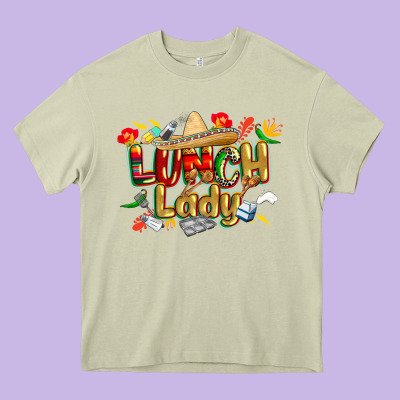 Cinco De Mayo Lunch Lady Heavy Core Tee Designed By Cowgirlartshop