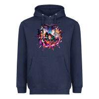 Navy kimetsu no yaibathe hinokami chronicles Heavyweight Hoodie - linhVisuals