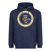 Navy fake presidential seal Heavyweight Hoodie - linhVisuals