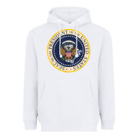 White fake presidential seal Heavyweight Hoodie - linhVisuals