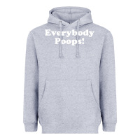Heather Grey everybody poops Heavyweight Hoodie - linhVisuals