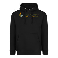 Black Concordia University Irvine Heavyweight Hoodie - linhVisuals