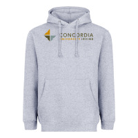 Heather Grey Concordia University Irvine Heavyweight Hoodie - linhVisuals