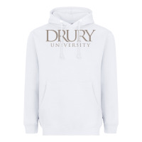 White Drury University Heavyweight Hoodie - linhVisuals