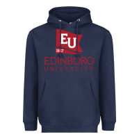 Navy Edinboro University Heavyweight Hoodie - linhVisuals