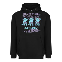 Black axolotl questions Heavyweight Hoodie - linhVisuals