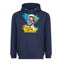 Navy stevie wonder vintage Heavyweight Hoodie - linhVisuals