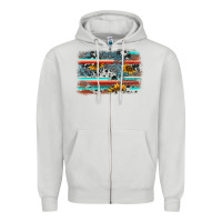 Dove Grey serape cowhide sunflower background Zipper Hoodie - AdoDesignShop
