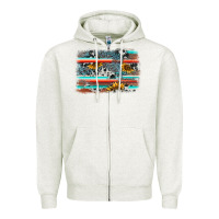 Oatmeal Heather serape cowhide sunflower background Zipper Hoodie - AdoDesignShop