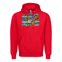 Red serape cowhide sunflower background Zipper Hoodie - AdoDesignShop