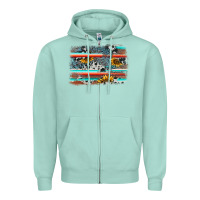 Seafoam serape cowhide sunflower background Zipper Hoodie - AdoDesignShop