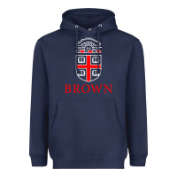 Navy brown university Heavyweight Hoodie - linhVisuals