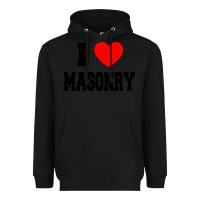 Black i love masonry Heavyweight Hoodie - linhVisuals
