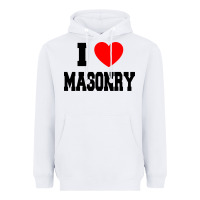 White i love masonry Heavyweight Hoodie - linhVisuals