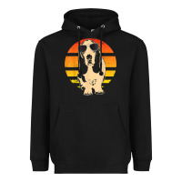 Black retro basset hound t shirt men women kids gift t shirt Heavyweight Hoodie - linhVisuals
