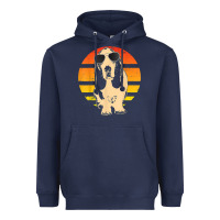 Retro Basset Hound T Shirt Men Women Kids Gift T Shirt Heavyweight Hoodie | Teevron