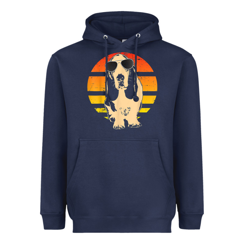 Retro Basset Hound T Shirt Men Women Kids Gift T Shirt Heavyweight Hoodie by linhVisuals | Teevron