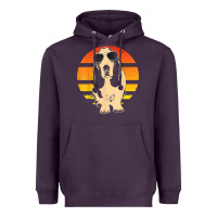 Plum retro basset hound t shirt men women kids gift t shirt Heavyweight Hoodie - linhVisuals