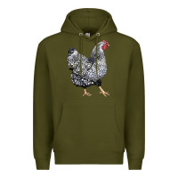 Army Green wyandotte chicken Premium Hoodie - LillyAllenDesigns