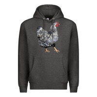 Charcoal Heather wyandotte chicken Premium Hoodie - LillyAllenDesigns