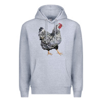 Heather Grey wyandotte chicken Premium Hoodie - LillyAllenDesigns