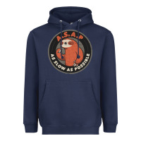 Navy as slow as possible Heavyweight Hoodie - linhVisuals