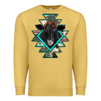 Antique Gold black angus cowhide aztec Premium Sweatshirt - JahusDesignShop