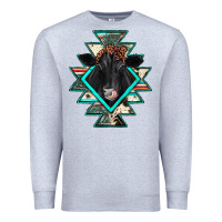 Heather Grey black angus cowhide aztec Premium Sweatshirt - JahusDesignShop