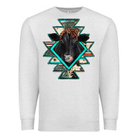 Oatmeal Heather black angus cowhide aztec Premium Sweatshirt - JahusDesignShop