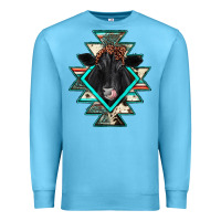 Ocean Blue black angus cowhide aztec Premium Sweatshirt - JahusDesignShop