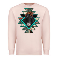 Pale Pink black angus cowhide aztec Premium Sweatshirt - JahusDesignShop