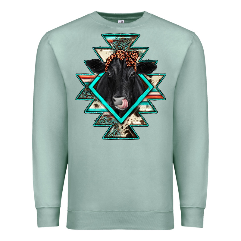 Black Angus Cowhide Aztec Premium Sweatshirt by JahusDesignShop | Teevron