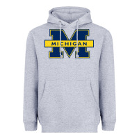 Heather Grey michigan Heavyweight Hoodie - linhVisuals