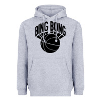 Heather Grey black bing bong Heavyweight Hoodie - linhVisuals