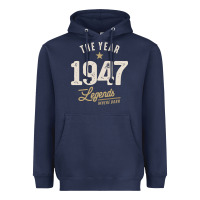 Navy The Year 1947 - 75th Birthday Vintage Classic Heavyweight Hoodie - linhVisuals
