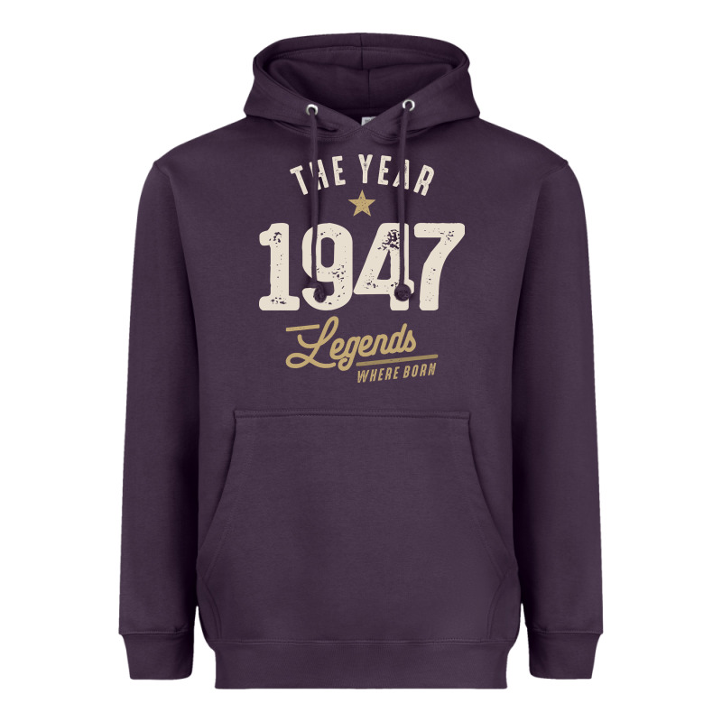 The Year 1947 - 75th Birthday Vintage Classic Heavyweight Hoodie by linhVisuals | Teevron