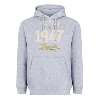 Heather Grey The Year 1947 - 75th Birthday Vintage Classic Heavyweight Hoodie - linhVisuals