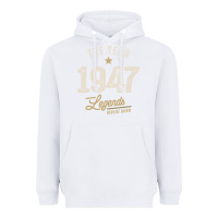 White The Year 1947 - 75th Birthday Vintage Classic Heavyweight Hoodie - linhVisuals