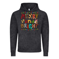 Vintage Black Merry And Bright Vintage Hoodie - FaDigitalArtStudio