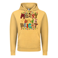 Vintage Mustard Merry And Bright Vintage Hoodie - FaDigitalArtStudio