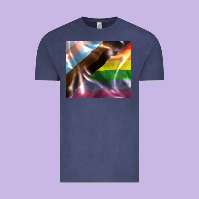 Pride Flag Vintage Tee Designed By Fadigitalartstudio
