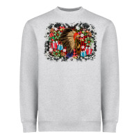 Heather Grey indian hat christmas Heavyweight Sweatshirt - AdoDesignShop