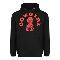 Black cowgirl up leopad hat boot rodeo western country southern t shirt Heavyweight Hoodie - linhVisuals