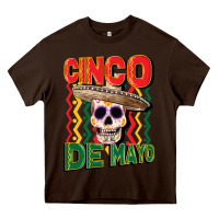 Chocolate Brown cinco de mayo with skull Heavy Core Tee - CowGirlArtShop